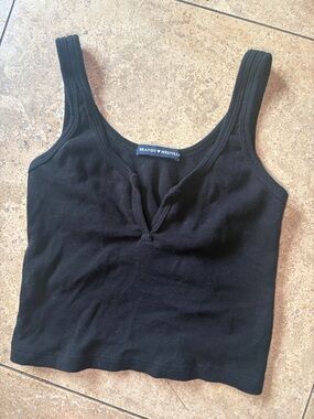 Brandy Melville Black Twisted Front Cropped Tank
